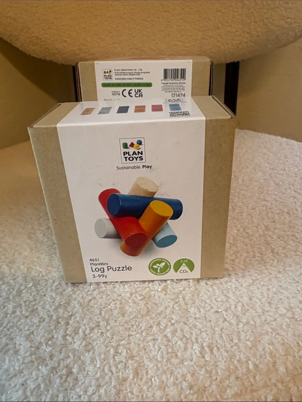 PlanToys Log Puzzle Wooden Balancing Multicolor NIB